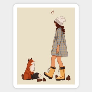 The Girl and the Fox Sticker